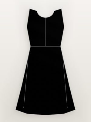Black Ribbed Knit Bodycon Dress — back view