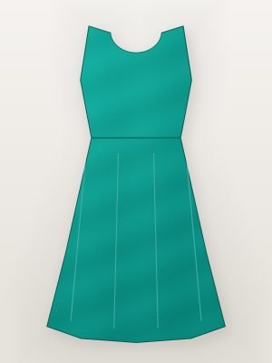 Teal Georgette Fit and Flare Midi Dress — front view