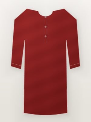 Maroon Silk Blend Festive Kurta — front view