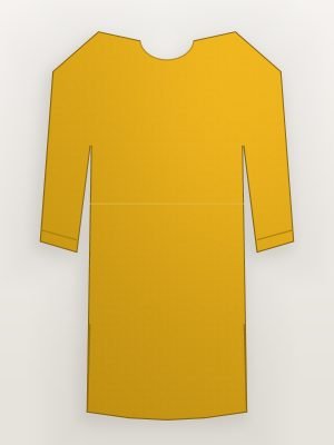 Mustard Printed Rayon Short Kurta — back view