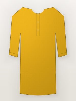 Boys Mustard Cotton Festive Kurta Set — front view