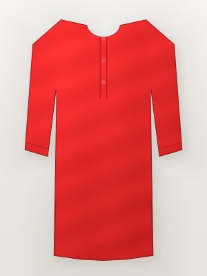 Girls Red Silk Blend Festive Kurta Set — front view