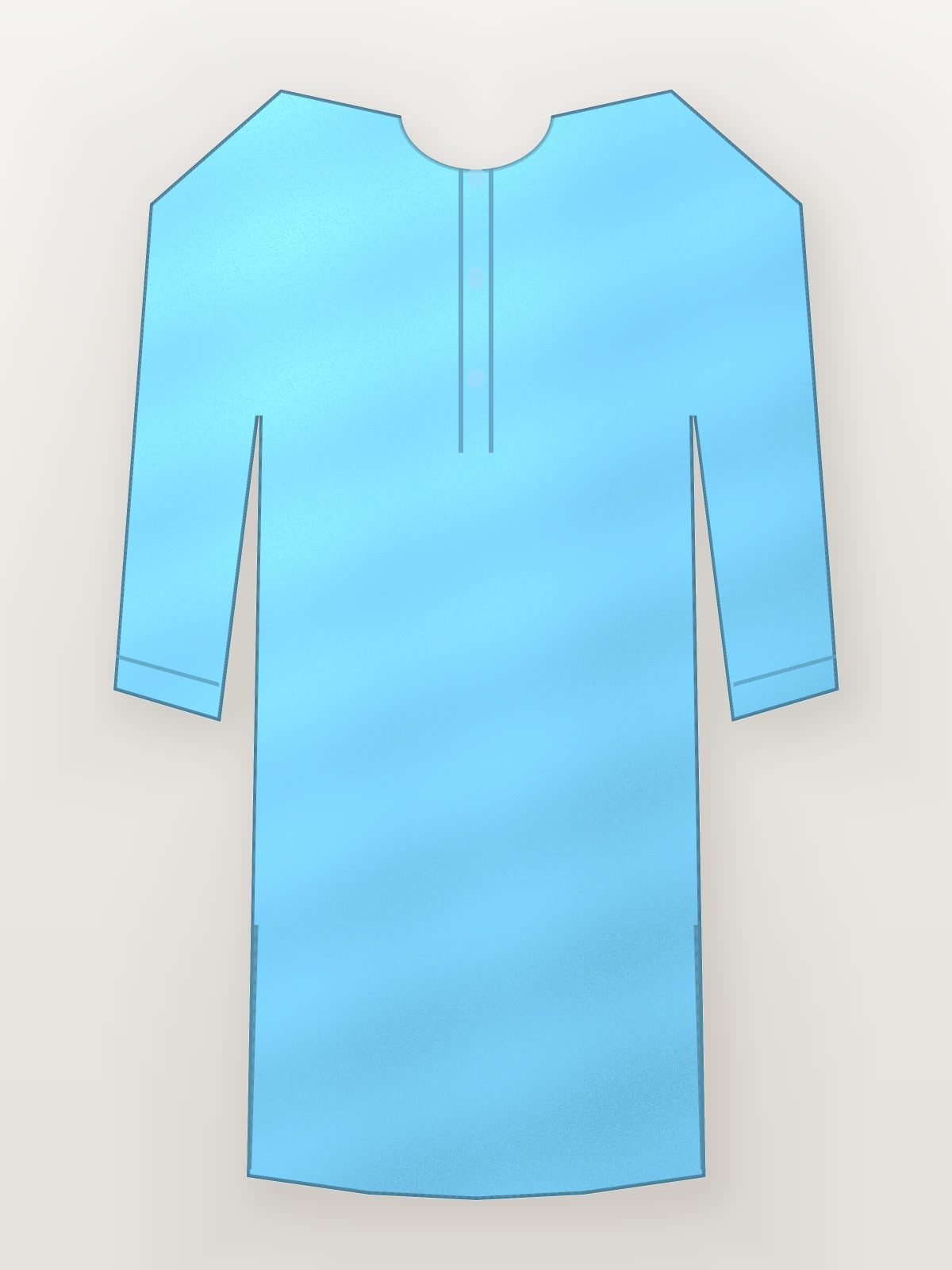 Sky Blue Chanderi Straight Kurta