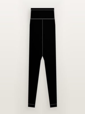 Black High Waist Ankle Length Leggings — back view