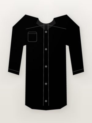 Black Printed Rayon Resort Shirt — front view