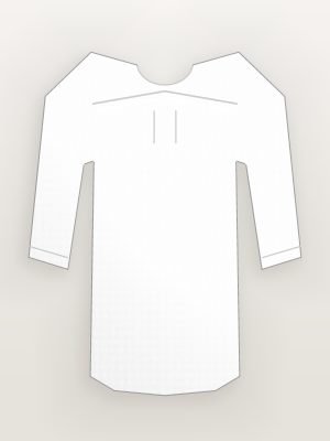White Linen Blend Mandarin Collar Shirt — back view