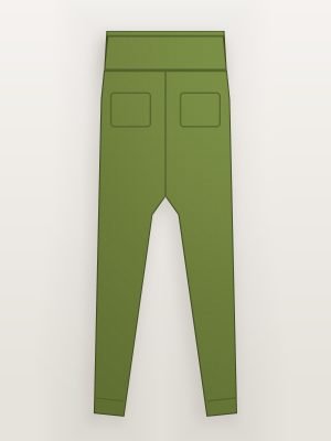 Olive Cotton Cargo Trousers — back view